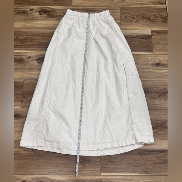 Abercrombie & Fitch Off White Ivory Linen Pull on Maxi Skirt with Slit XS - Picture 7 of 10